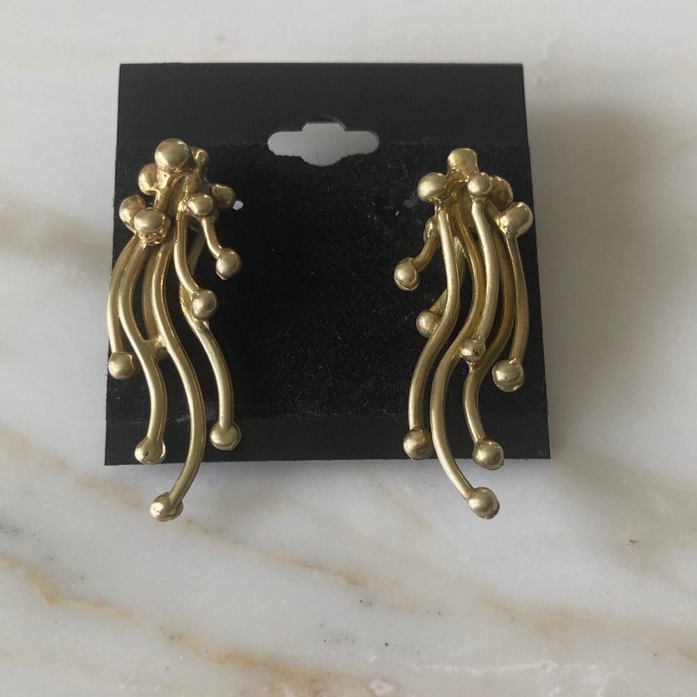 Modernist  brass Earrings vintage